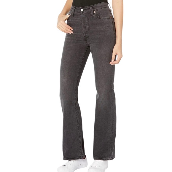 Levi's Denim - Levi’s Ribcage Boot Cut Button Fly Jeans Gray Wash Size 27